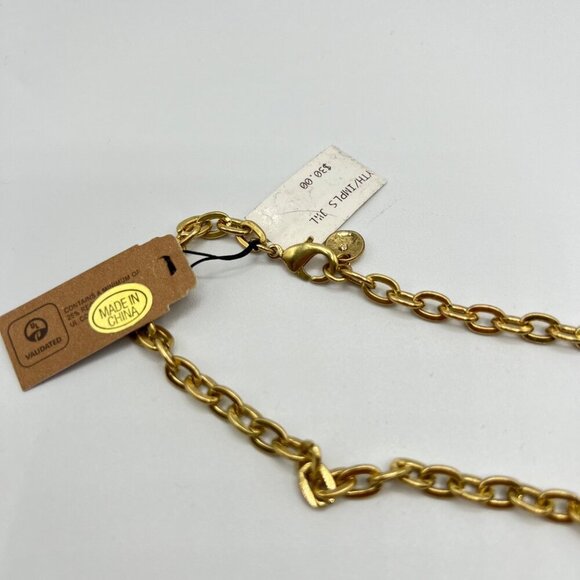 The Sak Mother of Pearl Teardrop Pendant Necklace in Gold-tone NWT - Picture 5 of 5